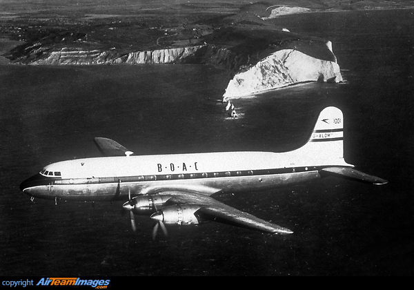 BOAC Handley Page Hermes G-ALDM 'Hero' seen here over the Isle of Wight Handley Page Hermes IV