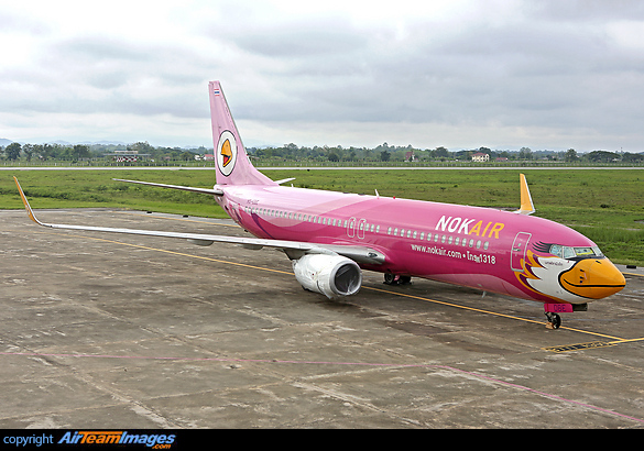 Nose wheel came off this Nok Air Boeing 737-800 HS-DBE on 30th May 2013 at Mae Fah Luang-Chiang Rai International Airport Boeing 737-83N