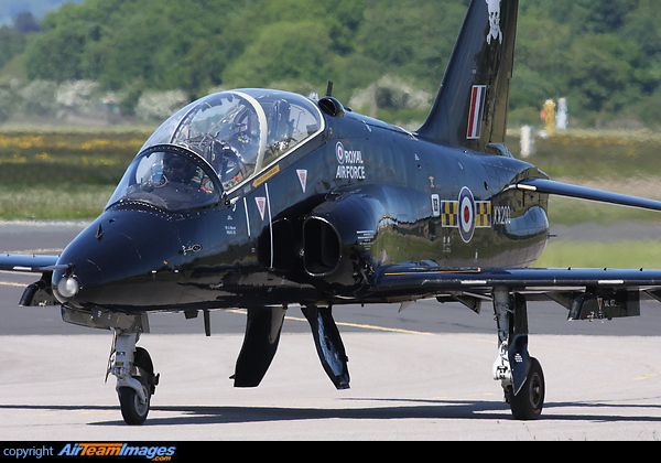100 Squadron Hawk T1 aircraft are currently on detachment to Linton on Ouse in their role as 'baddies' in which other RAF squadrons try to stop them attacking targets British Aerospace Hawk T1A