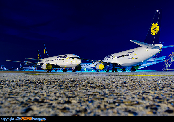 Lufthansa's Boeing 737-500s are in storage at Berlin Schonefeld Lufthansa Technik apron Boeing 737-530