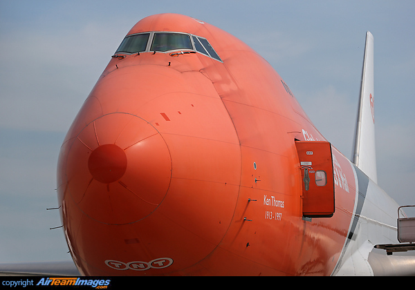 Named "Ken Thomas". (The name TNT is short for Thomas Nationwide Transport, after Ken Thomas, an Australian businessman who, in 1946, set up his own transport business with just a single truck) Boeing 747-4HAF/ER/SCD