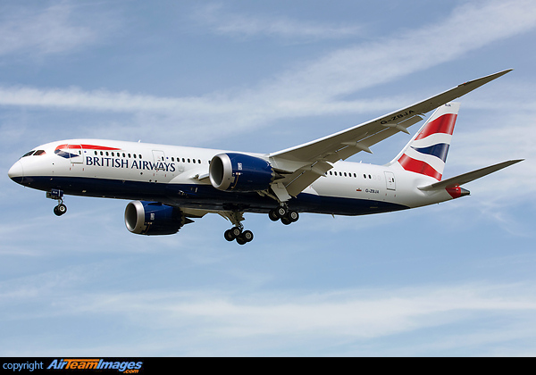 British Airways second Boeing 787 Dreamliner G-ZBJA completing its delivery flight from Seattle to London Heathrow. Boeing 787-8 Dreamliner