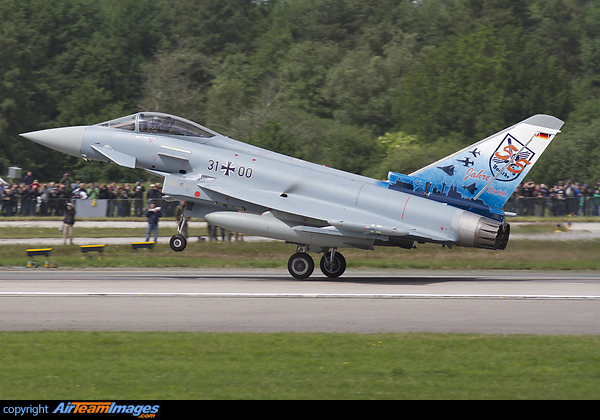 Open Day at Wittmund Airbase to mark the retirement of the McDonnell Douglas F4 Phantom from German Airforce service. Eurofighter Typhoon S