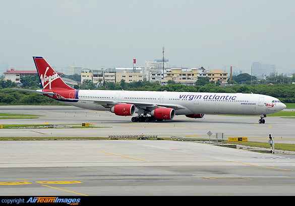 Virgin Atlantic flight VS9915 fly direct from London Gatwick to Bangkok Suvarnbhumi Airport for Chelsea Football club tour in Thailand Airbus A340-642