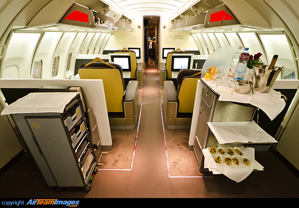 First Class in the upper deck. Boeing 747-430