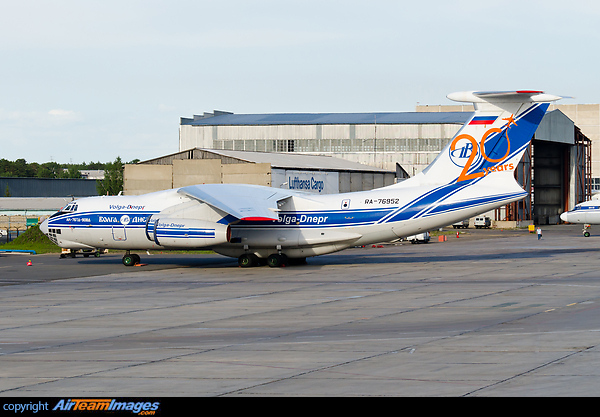 Only four aircraft of this sub-type exist, all fly for VolgaDnepr (here in 20 Years colours). The aircraft is equipped with Aviadvigatel PS-90 engines and features a partial glass cockpit. Ilyushin Il-76TD-90VD