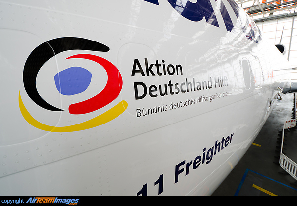 -CC has been the aircraft with the "100 Years Air Cargo" colours and now it shows the company's support for aid agencies of the "Aktion Deutschland Hilft" initiative. McDonnell Douglas MD-11F