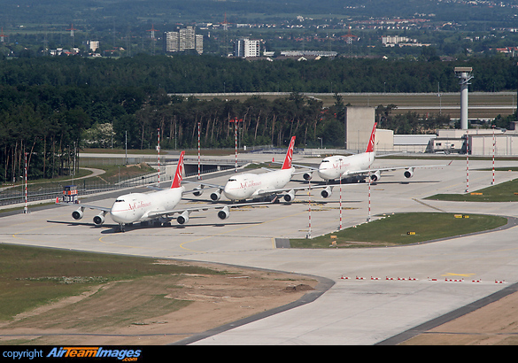 These three Boeing 747-400F cargo aircraft have been parked at Fankfurt after Air Cargo Germany ceased operations. Boeing 747-412(BCF)