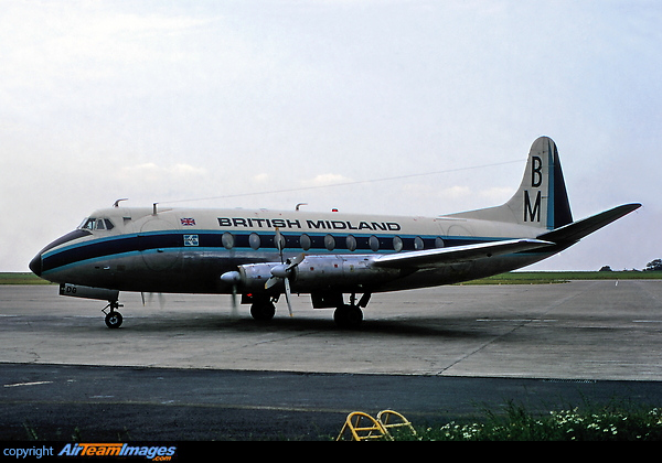 BMA Viscount G-AODG struck the runway at East Midlands Airport 1000 feet short of the intended touchdown point on 20th February 1969. The nose gear collapsed and the fuselage ruptured and the aircraft was written off. Vickers 736 Viscount
