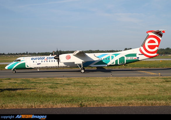 This Dash 8 received new colors and is now sporting "www.podkarpackie.travel" titles. Bombardier Dash 8-402Q