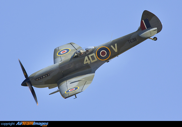 Supermarine Spitfire LF16E is the BBMF latest aircraft flown this year for the first time in 58yrs TE311/4D-V Supermarine Spitfire LF16E