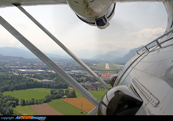 On final approach to Salzburg Airport Consolidated PBY Catalina