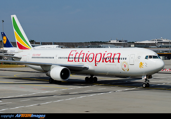 With special "50 years 2013 Year of Pan Africanism, and African Renaissance" sticker. Boeing 767-360/ER