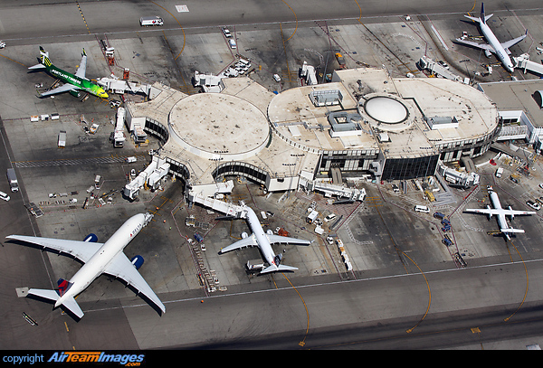 The Delta Airlines/Alaska Airlines Terminal at Los Angeles. Los Angeles Airport