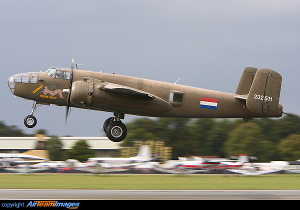 North American TB-25N Mitchell seen here at the Duxford September Airshow 2013.
This aircraft was formerly registered as N320SQ North American TB-25N Mitchell