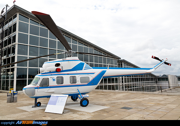 Exhibited at the visitor's viewing platform on the rooftop of the Stuttgart Airport Terminal Mil Mi-2