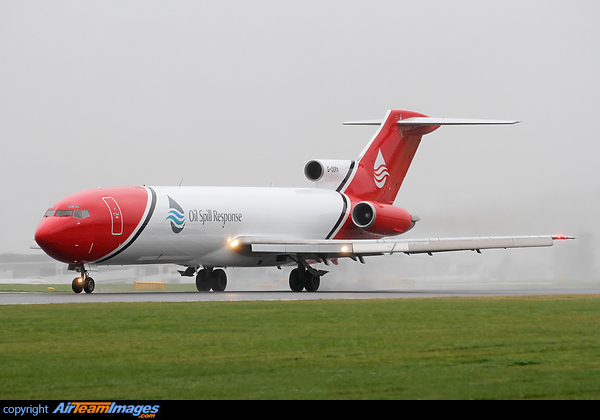 This former Federal Express Boeing 727F has been converted for operation as an Oil Spill Response Aircraft. It departed Manchester today after being painted at Air Livery. Boeing 727-2S2F/Adv