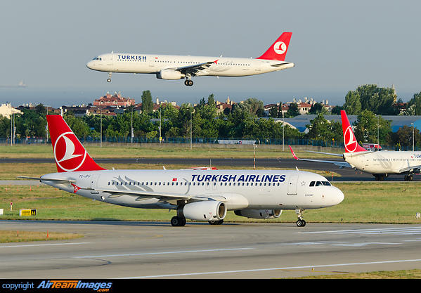 Lining up on 36L with TK A321 TC-JMK landing on 05 and Boeing 737-900 TC-JYB waiting for line-up on that runway. Airbus A320-200