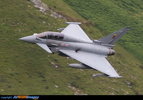 RAF Eurofighter Typhoon T3 ZJ815 from 41(R)Sqn based at Coningsby seen here on a low level sortie in the NWMTA. Eurofighter Typhoon T3
