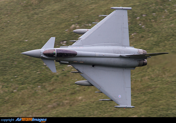 RAF Eurofighter Typhoon FGR4 ZJ927 from 29(R)Sqn based at Coningsby seen here on a low level sortie in the NWMTA. Eurofighter Typhoon FGR4