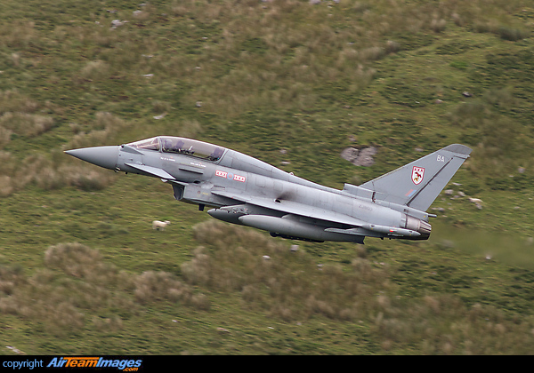 RAF Eurofighter Typhoon T3 ZJ803 from 29(R)Sqn based at Coningsby seen here on a low level sortie in the NWMTA. Eurofighter Typhoon T3