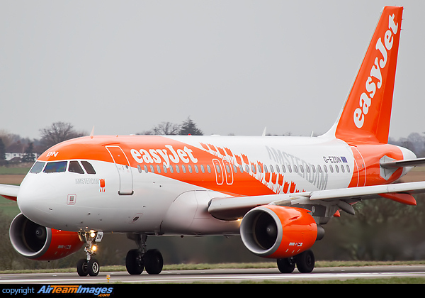 Sporting the new livery with "Amsterdam" decals applied Airbus A319-111