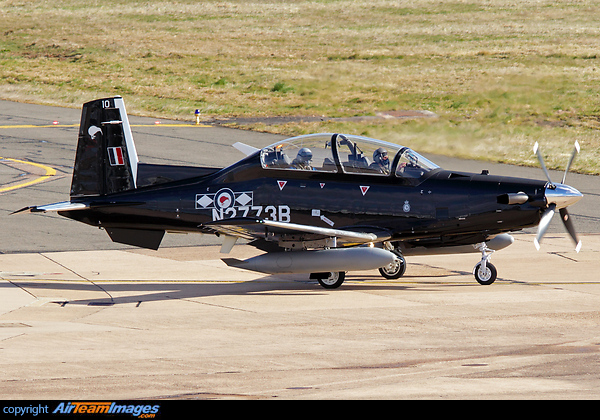 One of a further 2 Texan IIs passing through Birmingham on delivery to New Zealand Air Force Beechcraft T-6C Texan II