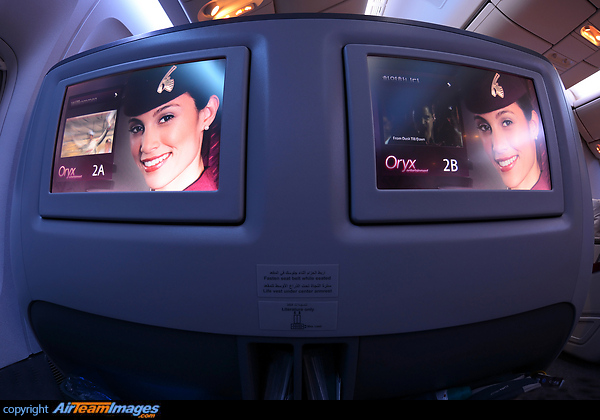 Business Class Cabin. Awaiting departure from Colombo to Doha. Boeing 777-3DZ/ER