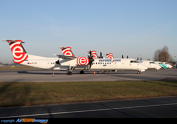 EuroLOT ceased all operations at the end of march. Its fleet of 11 Bombardier Dash 8-400s is now temporarily stored in Warsaw until they are taken over by LOT Polish Airlines. Bombardier Dash 8-402Q