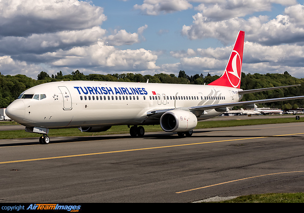 Turkish Airlines Boeing 737-9F2(ER)(WL) - cn 42012 / ln 5387 TC-JYN arriving at Boeing Field after its first flight 4/22/15. Boeing 737-9F2/ER