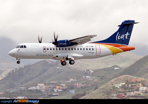 Landing for a fuelling stop during delivery flight. ATR 42-600