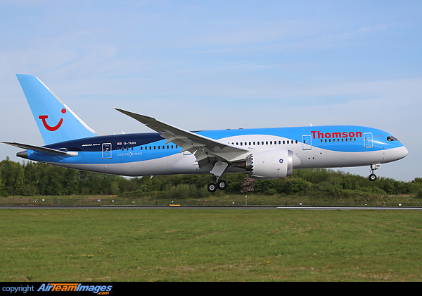 New Boeing 787 Dreamliner G-TUIH on delivery to Thomson Airways from the Boeing plant at Charleston. Boeing 787-8 Dreamliner