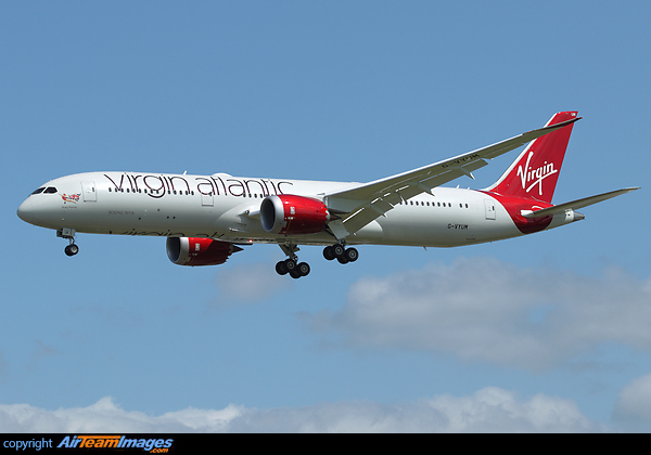 Virgin Atlantic Airways latest Boeing 787-9 G-VYUM arriving at London Heathrow from Seattle. Boeing 787-9 Dreamliner