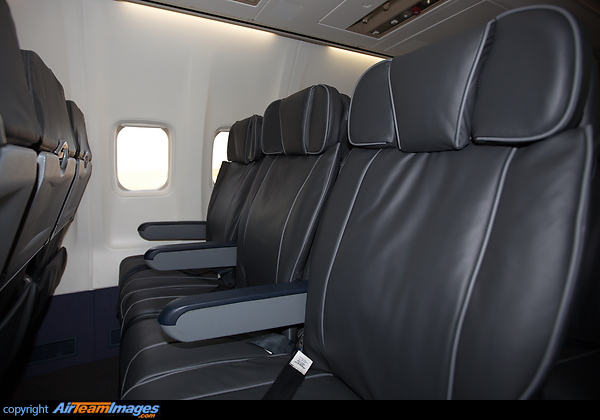 The very nice refurbished seating on first Boeing 737 for Cello Aviation. Boeing 737-476