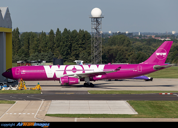 WOW Air's a A330-300 visiting MAEL for planned maintance caught resting outside there hanger at Birmingham. Airbus A330-343X