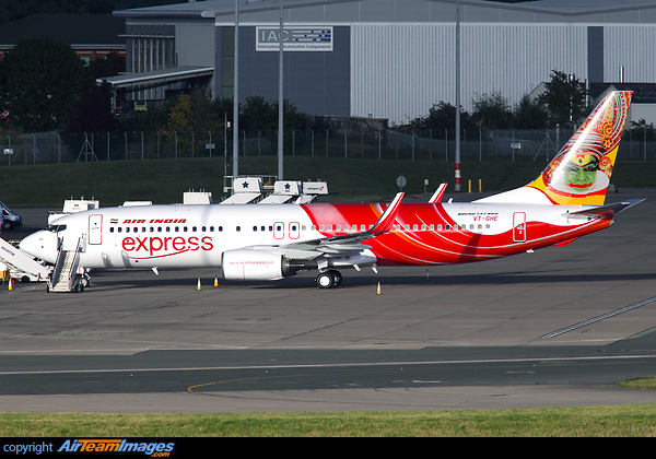 Air India Express' latest B737-800, VT-GHE passing through Birmingham on delivery. Boeing 737-86N