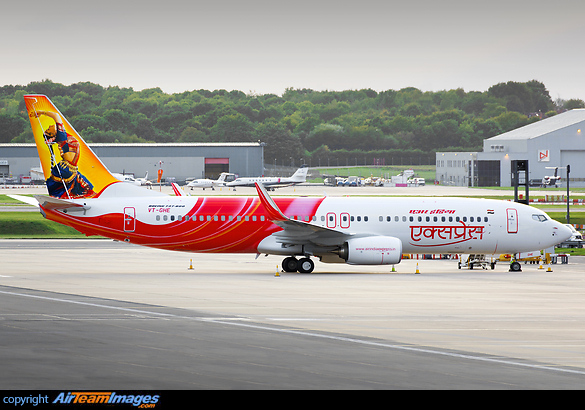 Air India Express' newest B737-800, VT-GHE passing through Birmingham on delivery. Boeing 737-86N