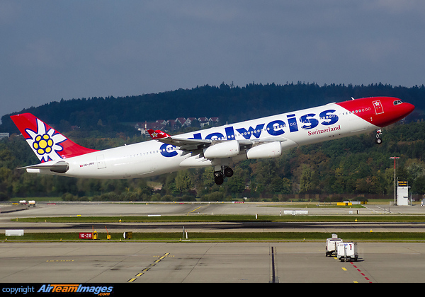 First Edelweiss Air Airbus A340-300 obtained from mother Airline Swiss International Airlines Airbus A340-313X