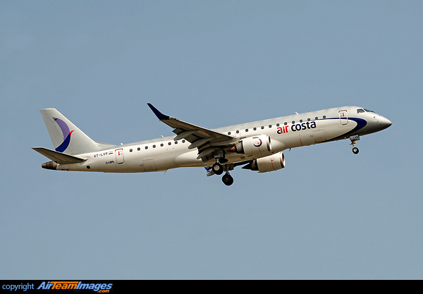 Air Costa's latest Embraer addition to their fleet Embraer ERJ-190STD