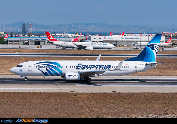 With special "New Suez Canal" sticker. Boeing 737-866