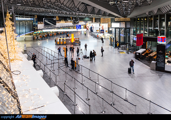 Terminal departure hall empty due to strike by Lufthansa pilots. Frankfurt Main Airport