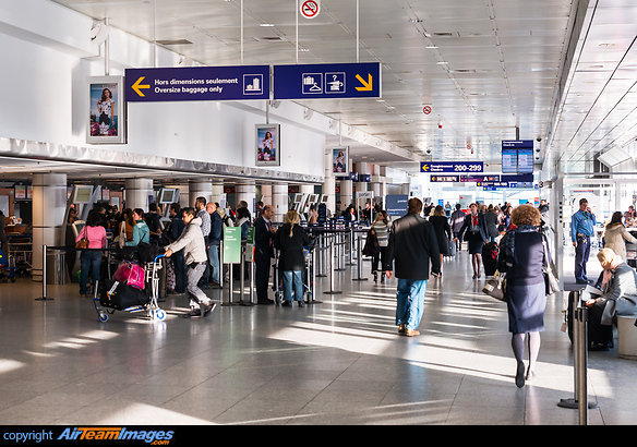 Check-in area Montreal Trudeau Airport