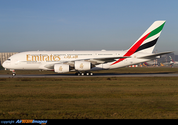 A6-EUN the second Emirates A380-842 with Rolls-Royce Trent 972 engines. Airbus A380-842