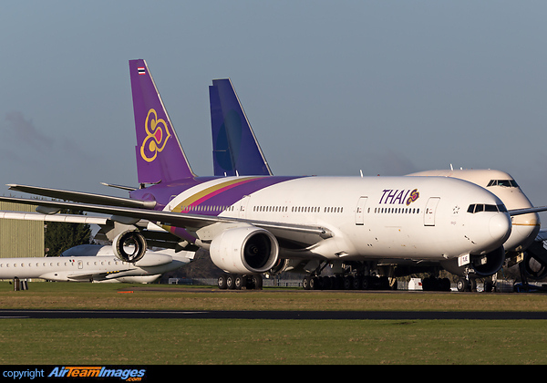 Recent arrival into Kemble for parting out and scrapping is this Thai Airways 777-200. With only 19 years in service it, is now not required in the fleet as the carrier takes on more newer aircraft.
This is believed to be the first 777 to visit Kemble to be scrapped. Boeing 777-2D7