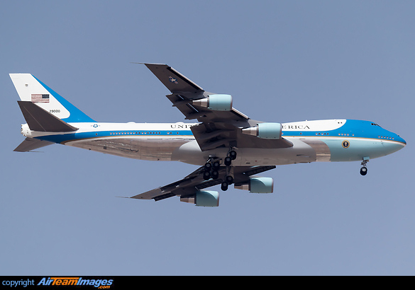 US President Donald Trump landing in Riyadh on his first international trip since becoming president Boeing VC-25A (747-2G4B)