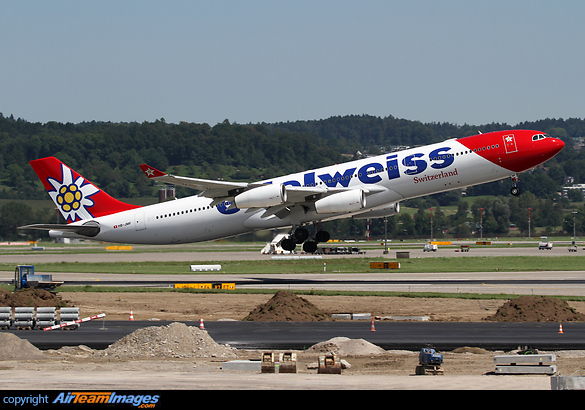 Second Edelweiss Air Airbus A340-300 obtained from mother Airline Swiss International Airlines. Airbus A340-313X