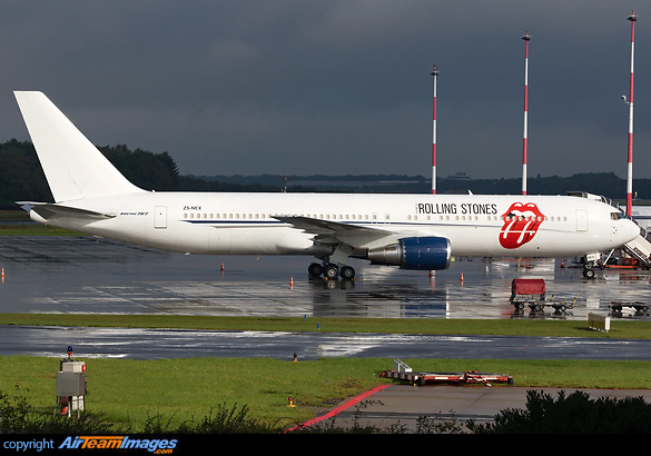 This B767-300 is the tour aircraft for the the Rolling Stones. Boeing 767-35D/ER