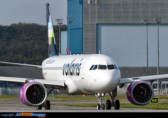 New A320 Neo from Volaris company on departure to a test flight Airbus A320-271N