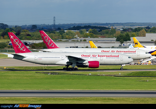 Two Omni Air 777s are operating repatriation flights for Monarch Airlines customers Boeing 777-2U8/ER