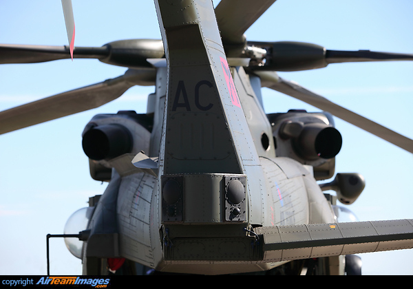 View of an RAF AgustaWestland EH-101 Merlin HC3A as seen from the rear. EH-101 Merlin HC3A
